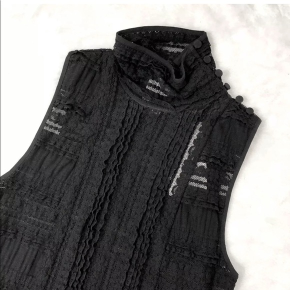 cinq a sept Black Antonia Turtleneck Sheer Top - Picture 4 of 6